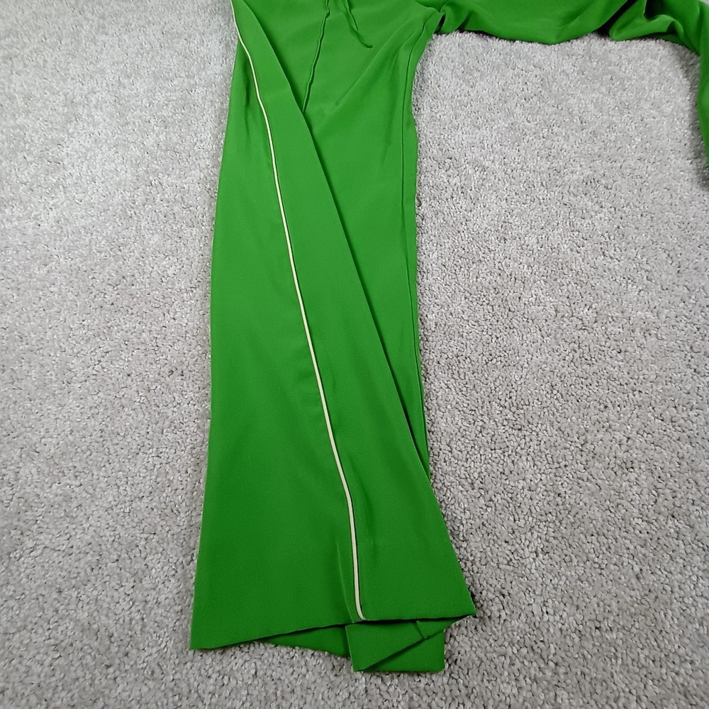 Zara Wide Leg Pants Elastic Waist Drawstring Size Medium Green Women's - Picture 9 of 12